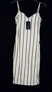 Black and White Midi Dress